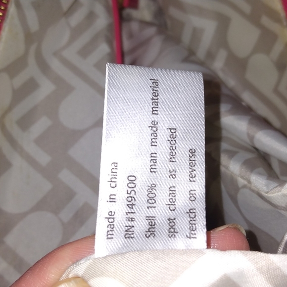 Poverty Flats pink tote handbag gold lining - Picture 15 of 17